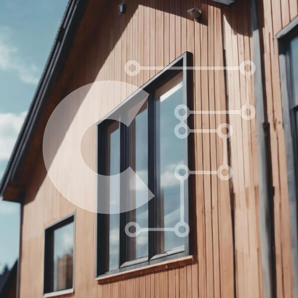 Intra Συλλεκτικό Ξύλινο Παζλ Plywood  4mm - Ξύλινο σπίτι με μεγάλα παράθυρα και ανοιχτή πόρτα Σε Ξύλινο Κουτί - Διαστάσεις Puzzle: 10x10 cm – 25 κομμάτια