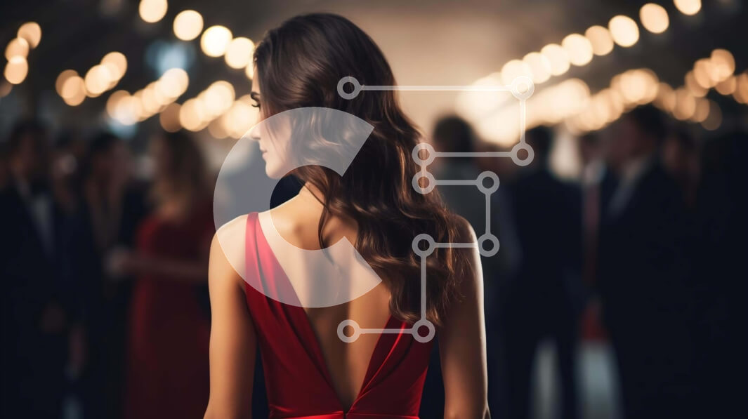 Intra Συλλεκτικό Ξύλινο Παζλ Plywood  4mm - Γυναίκα με κόκκινο φόρεμα σε εκδήλωση ή πάρτι Σε Ξύλινο Κουτί - Διαστάσεις Puzzle: 10x10 cm – 25 κομμάτια