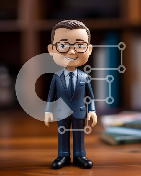 Intra Συλλεκτικό Ξύλινο Παζλ Plywood  4mm - Άνθρωπος παιχνίδι με γυαλιά σε ανοιχτή βιβλιοθήκη Σε Ξύλινο Κουτί - Διαστάσεις: 10x10 cm – 25 κομμάτια