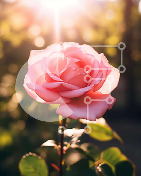 Intra Συλλεκτικό Ξύλινο Παζλ Plywood  4mm - Μονό ροζ τριαντάφυλλο σε πλήρη άνθιση Σε Ξύλινο Κουτί - Διαστάσεις: 10x10 cm – 25 κομμάτια