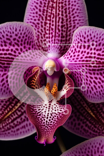 Σετ των 2 Intra Συλλεκτικό Ξύλινο Παζλ Plywood  4mm - Κοντινό πλάνο πορφυρού λουλουδιού ορχιδέας με λευκές κηλίδες Σε Ξύλινο Κουτί - Διαστάσεις: 10x10 cm – 25 κομμάτια