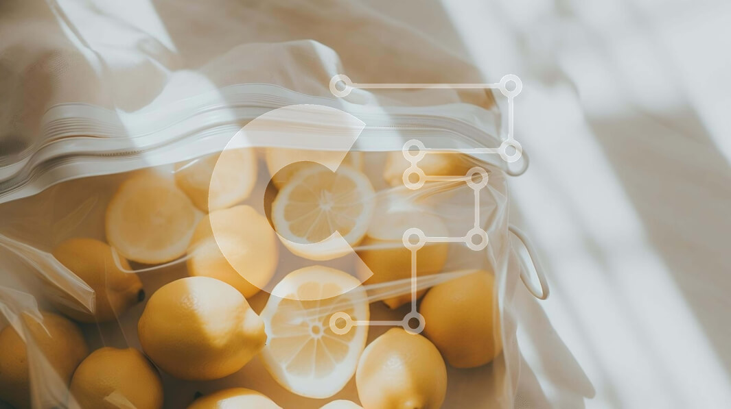 Σετ των 2 Intra Συλλεκτικό Ξύλινο Παζλ Plywood  4mm - Φρέσκα λεμόνια σε διάφανη πλαστική σακούλα Σε Ξύλινο Κουτί - Διαστάσεις: 10x10 cm – 25 κομμάτια