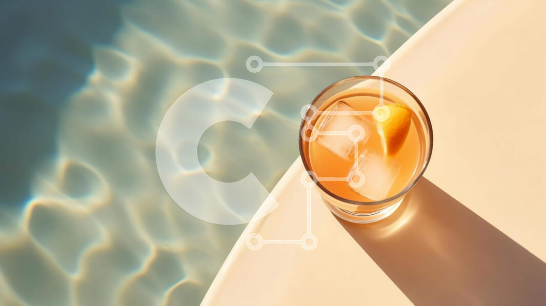 Intra Συλλεκτικό Ξύλινο Παζλ Plywood  4mm - Δροσιστικό ποτό πορτοκαλιού δίπλα στην πισίνα Σε Ξύλινο Κουτί - Διαστάσεις Puzzle: 10x10 cm – 25 κομμάτια