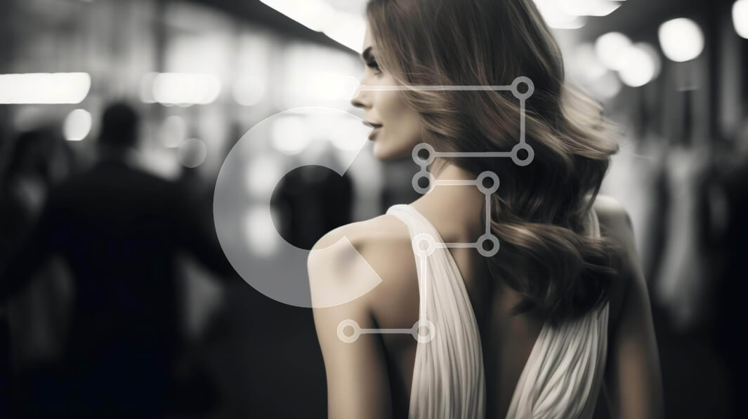 Intra Συλλεκτικό Ξύλινο Παζλ Plywood  4mm - Γυναίκα με μακριά μαλλιά που ρέουν στο δρόμο της πόλης Σε Ξύλινο Κουτί - Διαστάσεις Puzzle: 10x10 cm – 25 κομμάτια