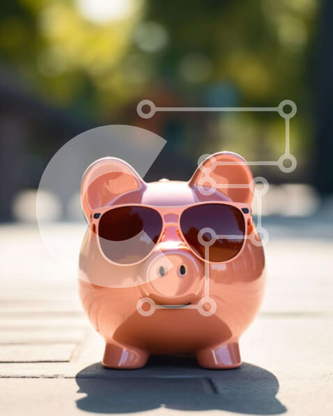 Intra Συλλεκτικό Ξύλινο Παζλ Plywood  4mm - Ροζ κουμπαράς με γυαλιά ηλίου Σε Ξύλινο Κουτί - Διαστάσεις: 10x10 cm – 25 κομμάτια