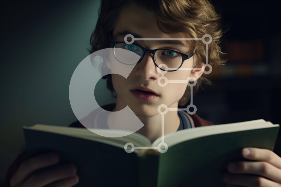 Intra Συλλεκτικό Ξύλινο Παζλ Plywood  4mm - Νεαρός άνδρας που διαβάζει ένα βιβλίο Σε Ξύλινο Κουτί - Διαστάσεις Puzzle: 10x10 cm – 25 κομμάτια