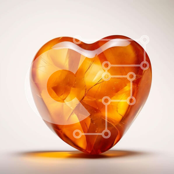 Intra Συλλεκτικό Ξύλινο Παζλ Plywood  4mm - Πορτοκαλί αντικείμενο σε σχήμα καρδιάς σε λευκό φόντο Σε Ξύλινο Κουτί - Διαστάσεις: 10x10 cm – 25 κομμάτια