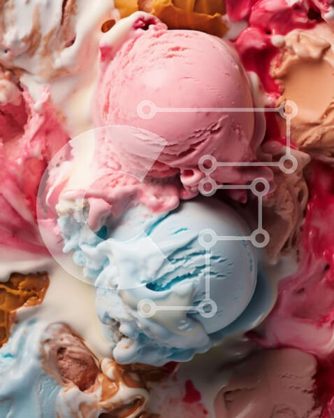 Σετ των 2 Intra Συλλεκτικό Ξύλινο Παζλ Plywood  4mm - Πολύχρωμα χωνάκια παγωτού και γαρνιτούρες Σε Ξύλινο Κουτί - Διαστάσεις: 10x10 cm – 25 κομμάτια