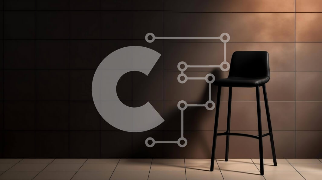 Intra Συλλεκτικό Ξύλινο Παζλ Plywood  4mm - Μαύρη καρέκλα μπαρ σε κενό δωμάτιο με πλακάκια Σε Ξύλινο Κουτί - Διαστάσεις Puzzle: 10x10 cm – 25 κομμάτια