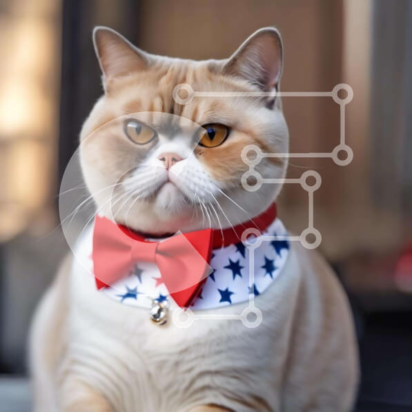 Intra Συλλεκτικό Ξύλινο Παζλ Plywood  4mm - Γάτα με Παπιγιόν Σε Ξύλινο Κουτί - Διαστάσεις: 10x10 cm – 25 κομμάτια