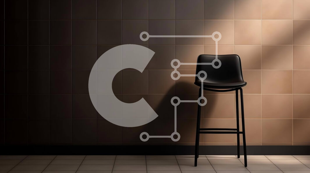 Intra Συλλεκτικό Ξύλινο Παζλ Plywood  4mm - Μαύρη καρέκλα μπαρ σε άδειο δωμάτιο με τοίχους με πλακάκια Σε Ξύλινο Κουτί - Διαστάσεις Puzzle: 10x10 cm – 25 κομμάτια