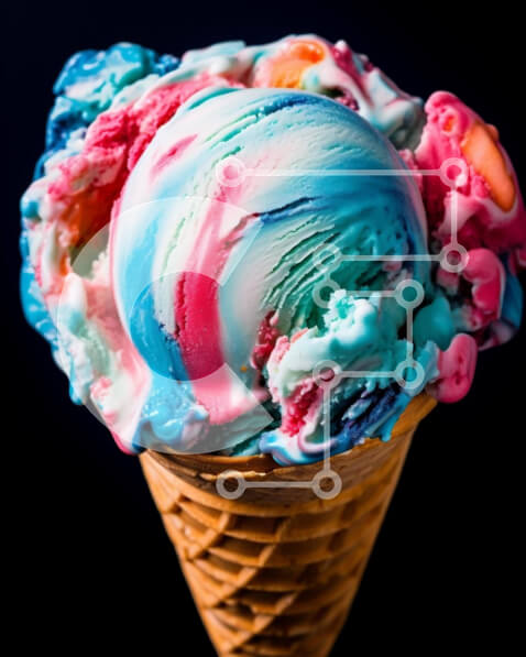 Σετ των 2 Intra Συλλεκτικό Ξύλινο Παζλ Plywood  4mm - Πολύχρωμο χωνάκι παγωτού Gelato Σε Ξύλινο Κουτί - Διαστάσεις: 10x10 cm – 25 κομμάτια