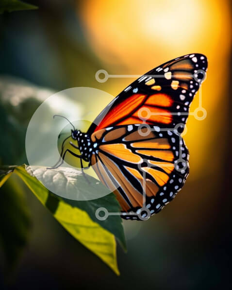 Intra Συλλεκτικό Ξύλινο Παζλ Plywood  4mm - Πεταλούδα Monarch στο φύλλο βελανιδιάς Σε Ξύλινο Κουτί - Διαστάσεις: 10x10 cm – 25 κομμάτια