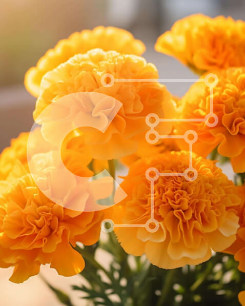 Σετ των 2 Intra Συλλεκτικό Ξύλινο Παζλ Plywood  4mm - Μπουκέτο με κίτρινα λουλούδια που ανθίζουν στο φως του ήλιου Σε Ξύλινο Κουτί - Διαστάσεις: 10x10 cm – 25 κομμάτια