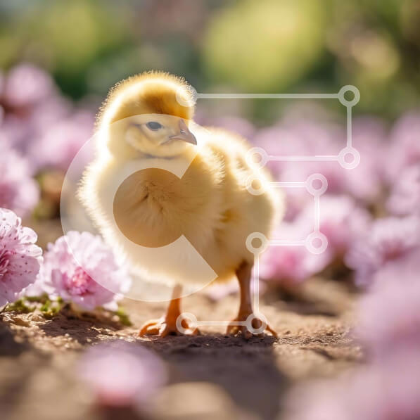 Intra Συλλεκτικό Ξύλινο Παζλ Plywood  4mm - Κίτρινο νεοσσό με ροζ λουλούδια Σε Ξύλινο Κουτί - Διαστάσεις: 10x10 cm – 25 κομμάτια