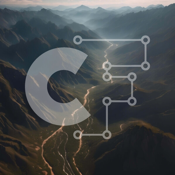 Intra Συλλεκτικό Ξύλινο Παζλ Plywood  4mm - Εναέρια άποψη του ορεινού τοπίου με κοιλάδες και ρέματα Σε Ξύλινο Κουτί - Διαστάσεις: 10x10 cm – 25 κομμάτια