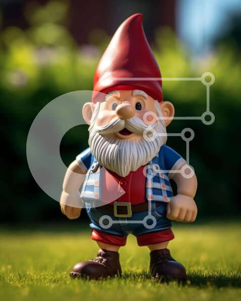 Intra Συλλεκτικό Ξύλινο Παζλ Plywood  4mm - Παιχνίδι Gnome στο γρασίδι με σηκωμένα χέρια Σε Ξύλινο Κουτί - Διαστάσεις: 10x10 cm – 25 κομμάτια