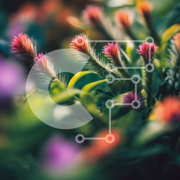 Intra Συλλεκτικό Ξύλινο Παζλ Plywood  4mm - Κοντινό πλάνο ροζ και μωβ λουλούδια Σε Ξύλινο Κουτί - Διαστάσεις: 10x10 cm – 25 κομμάτια