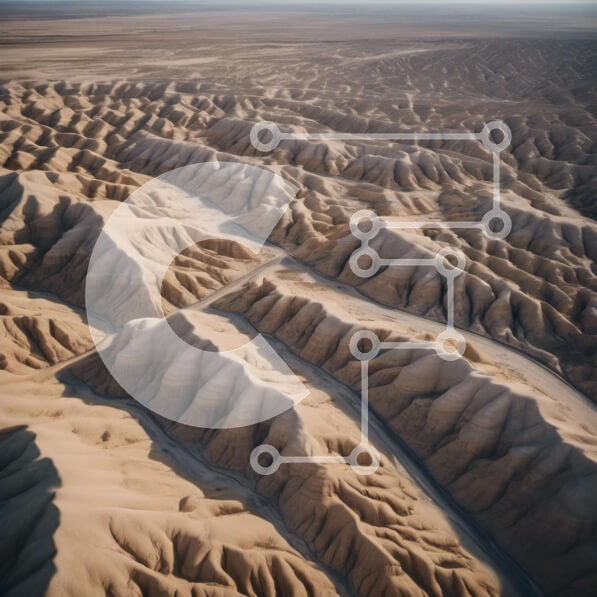 Intra Συλλεκτικό Ξύλινο Παζλ Plywood  4mm - Εναέρια άποψη του τοπίου της ερήμου με οχήματα Σε Ξύλινο Κουτί - Διαστάσεις: 10x10 cm – 25 κομμάτια