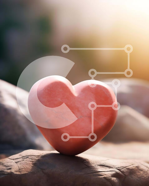 Intra Συλλεκτικό Ξύλινο Παζλ Plywood  4mm - Βράχος ανάμεσα σε βράχους σε σχήμα καρδιάς Σε Ξύλινο Κουτί - Διαστάσεις: 10x10 cm – 25 κομμάτια