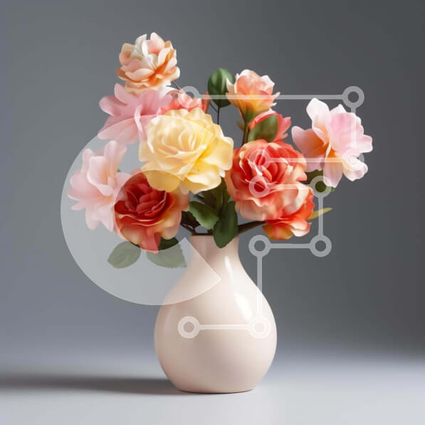 Σετ των 2 Intra Συλλεκτικό Ξύλινο Παζλ Plywood  4mm - Floral σύνθεση σε λευκό βάζο Σε Ξύλινο Κουτί - Διαστάσεις: 10x10 cm – 25 κομμάτια