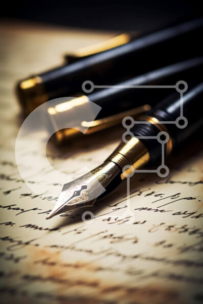 Intra Συλλεκτικό Ξύλινο Παζλ Plywood  4mm - Vintage στυλό σε παλαιωμένο χαρτί Σε Ξύλινο Κουτί - Διαστάσεις: 10x10 cm – 25 κομμάτια