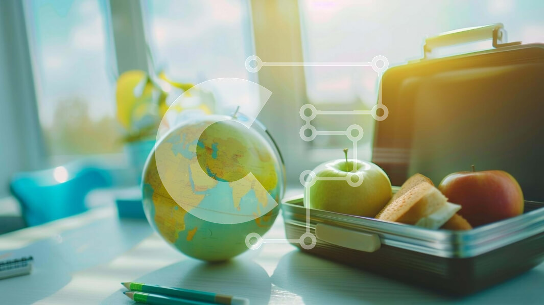 Intra Συλλεκτικό Ξύλινο Παζλ Plywood  4mm - Εκπαιδευτική εγκατάσταση με Lunchbox, Globe και σχολικά είδη Σε Ξύλινο Κουτί - Διαστάσεις Puzzle: 10x10 cm – 25 κομμάτια