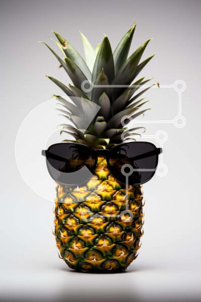 Intra Συλλεκτικό Ξύλινο Παζλ Plywood  4mm - Κομψός ανανάς με γυαλιά ηλίου Σε Ξύλινο Κουτί - Διαστάσεις Puzzle: 10x10 cm – 25 κομμάτια