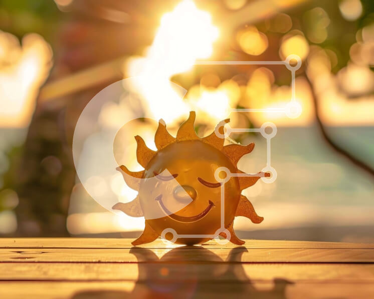 Intra Συλλεκτικό Ξύλινο Παζλ Plywood  4mm - Γαληνό χρυσό ειδώλιο ήλιου στο ηλιοβασίλεμα Σε Ξύλινο Κουτί - Διαστάσεις: 10x10 cm – 25 κομμάτια