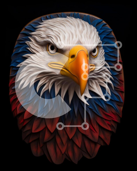 Σετ των 2 Intra Συλλεκτικό Ξύλινο Παζλ Plywood  4mm - Eagle's Head Art Installation Σε Ξύλινο Κουτί - Διαστάσεις: 10x10 cm – 25 κομμάτια