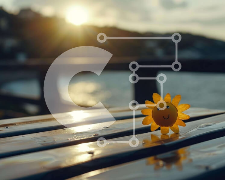 Intra Συλλεκτικό Ξύλινο Παζλ Plywood  4mm - Ήλιος σε εξωτερικό ξύλινο πάγκο κοντά στο νερό Σε Ξύλινο Κουτί - Διαστάσεις: 10x10 cm – 25 κομμάτια