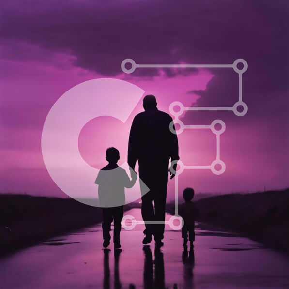 Intra Συλλεκτικό Ξύλινο Παζλ Plywood  4mm - Οικογένεια που απολαμβάνει τον περίπατο στο ηλιοβασίλεμα Σε Ξύλινο Κουτί - Διαστάσεις Puzzle: 10x10 cm – 25 κομμάτια