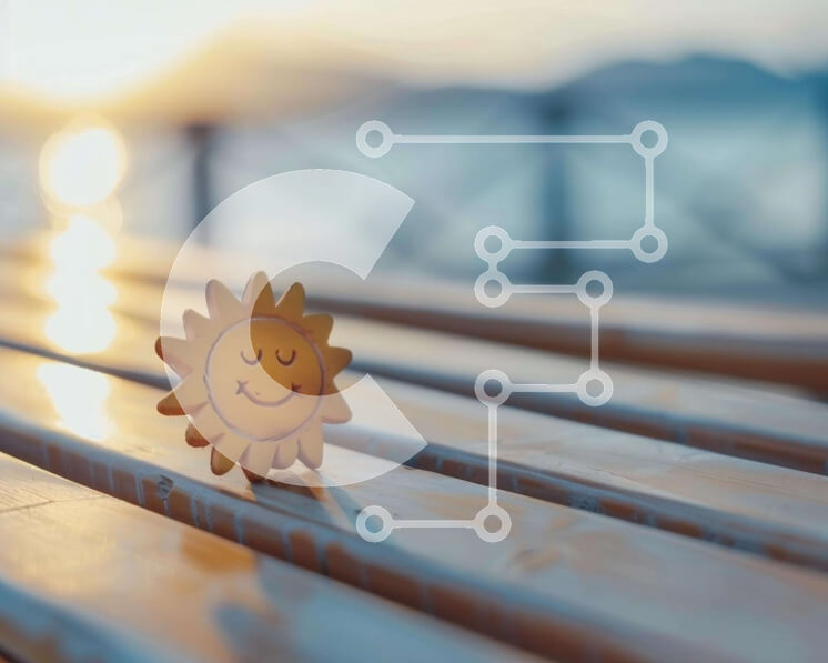 Intra Συλλεκτικό Ξύλινο Παζλ Plywood  4mm - Ξύλινο ειδώλιο ήλιου στον πάγκο κοντά στο νερό Σε Ξύλινο Κουτί - Διαστάσεις: 10x10 cm – 25 κομμάτια