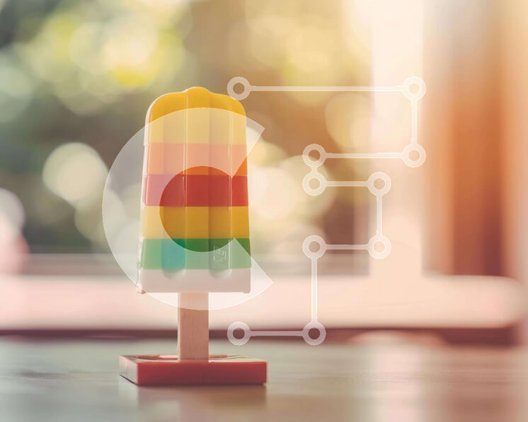 Intra Συλλεκτικό Ξύλινο Παζλ Plywood  4mm - Πολύχρωμο παιχνίδι παγωτό Popsicle στο τραπέζι Σε Ξύλινο Κουτί - Διαστάσεις: 10x10 cm – 25 κομμάτια