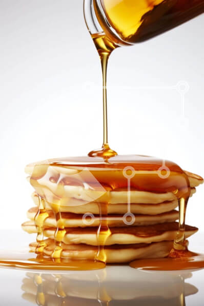 Σετ των 2 Intra Συλλεκτικό Ξύλινο Παζλ Plywood  4mm - Στοίβα από τηγανίτες με σιρόπι που περιχύνεται από πάνω τους Σε Ξύλινο Κουτί - Διαστάσεις: 10x10 cm – 25 κομμάτια