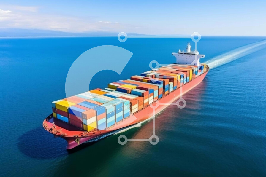 Intra Συλλεκτικό Ξύλινο Παζλ Plywood  4mm - Εναέριο πλοίο εμπορευματοκιβωτίων στη θάλασσα Σε Ξύλινο Κουτί - Διαστάσεις Puzzle: 10x10 cm – 25 κομμάτια