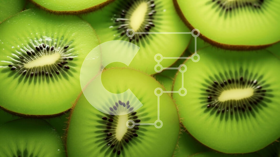 Σετ των 2 Intra Συλλεκτικό Ξύλινο Παζλ Plywood  4mm - Κοντινό πλάνο πράσινων φετών ακτινιδίων Σε Ξύλινο Κουτί - Διαστάσεις: 10x10 cm – 25 κομμάτια