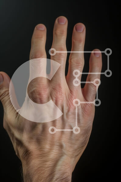 Intra Συλλεκτικό Ξύλινο Παζλ Plywood  4mm - Ανδρικό χέρι με ορατές φλέβες και ελαφρύ πρήξιμο Σε Ξύλινο Κουτί - Διαστάσεις Puzzle: 10x10 cm – 25 κομμάτια