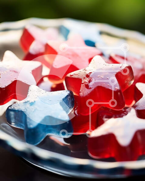 Σετ των 2 Intra Συλλεκτικό Ξύλινο Παζλ Plywood  4mm - Πολύχρωμο Gummy Bear και Jellybean πιάτο Σε Ξύλινο Κουτί - Διαστάσεις: 10x10 cm – 25 κομμάτια