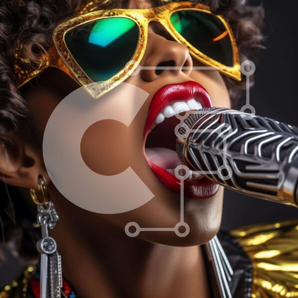 Intra Συλλεκτικό Ξύλινο Παζλ Plywood  4mm - Καλλιτεχνική εικόνα της γυναίκας που τραγουδά στο μικρόφωνο Σε Ξύλινο Κουτί - Διαστάσεις Puzzle: 10x10 cm – 25 κομμάτια