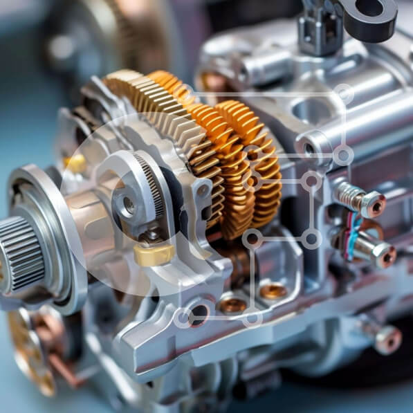 Intra Συλλεκτικό Ξύλινο Παζλ Plywood  4mm - Κοντινή προβολή κιβωτίου ταχυτήτων αυτοκινήτου Σε Ξύλινο Κουτί - Διαστάσεις: 10x10 cm – 25 κομμάτια