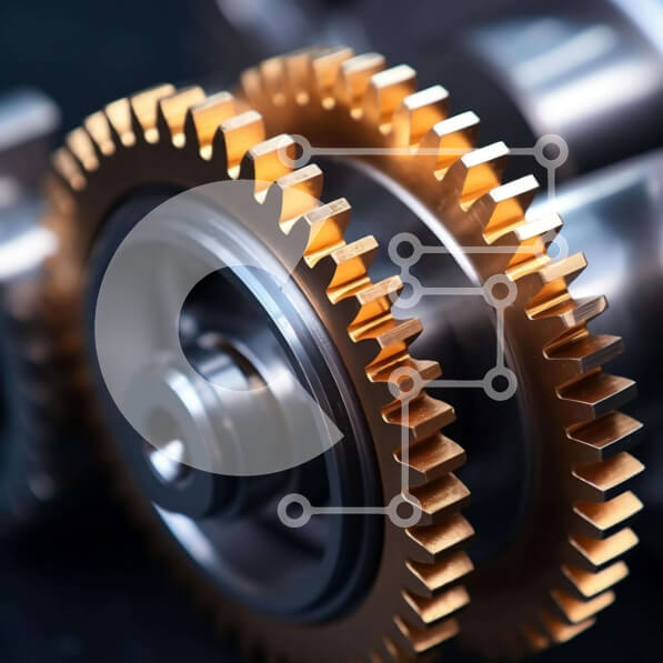 Intra Συλλεκτικό Ξύλινο Παζλ Plywood  4mm - Κοντινή όψη των γραναζιών και των μεταλλικών εξαρτημάτων Σε Ξύλινο Κουτί - Διαστάσεις Puzzle: 10x10 cm – 25 κομμάτια