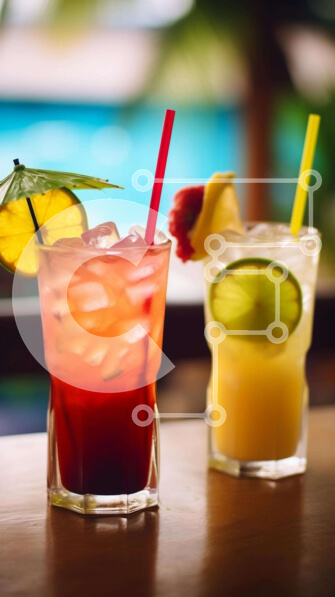 Intra Συλλεκτικό Ξύλινο Παζλ Plywood  4mm - Πολύχρωμα αλκοολούχα ποτά με γαρνιτούρες φρούτων Σε Ξύλινο Κουτί - Διαστάσεις: 10x10 cm – 25 κομμάτια