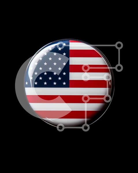 Intra Συλλεκτικό Ξύλινο Παζλ Plywood  4mm - Σήμα αμερικανικής σημαίας Σε Ξύλινο Κουτί - Διαστάσεις: 10x10 cm – 25 κομμάτια