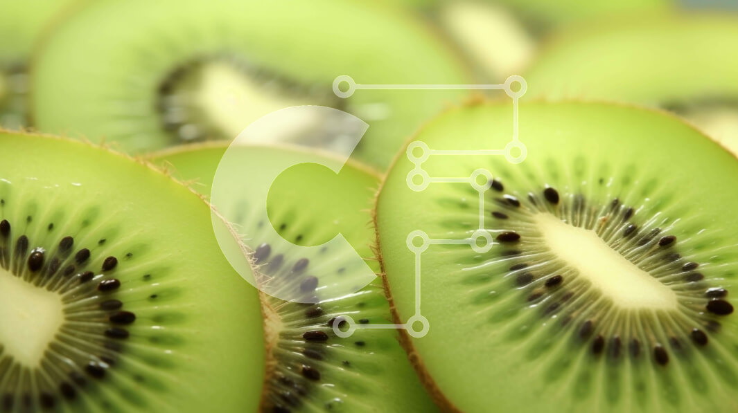 Σετ των 2 Intra Συλλεκτικό Ξύλινο Παζλ Plywood  4mm - Γκρο πλαν πράσινες φέτες ακτινίδιο Σε Ξύλινο Κουτί - Διαστάσεις: 10x10 cm – 25 κομμάτια