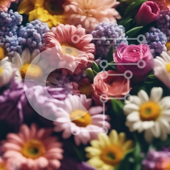 Intra Συλλεκτικό Ξύλινο Παζλ Plywood  4mm - Πολύχρωμο μπουκέτο λουλουδιών με μαργαρίτες, κρίνους και γαρύφαλλα Σε Ξύλινο Κουτί - Διαστάσεις: 10x10 cm – 25 κομμάτια