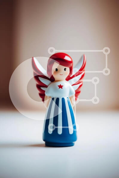 Intra Συλλεκτικό Ξύλινο Παζλ Plywood  4mm - Μικρό ειδώλιο αγγέλου στο τραπέζι Σε Ξύλινο Κουτί - Διαστάσεις: 10x10 cm – 25 κομμάτια