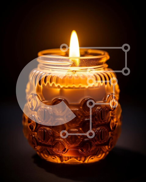 Intra Συλλεκτικό Ξύλινο Παζλ Plywood  4mm - Μονό κερί σε γυάλινο βάζο που εκπέμπει απαλή λάμψη Σε Ξύλινο Κουτί - Διαστάσεις Puzzle: 10x10 cm – 25 κομμάτια