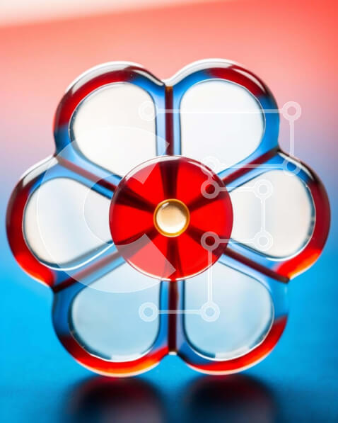 Intra Συλλεκτικό Ξύλινο Παζλ Plywood  4mm - Πολύχρωμο Fidget Spinner σε σχήμα λουλουδιού Σε Ξύλινο Κουτί - Διαστάσεις: 10x10 cm – 25 κομμάτια