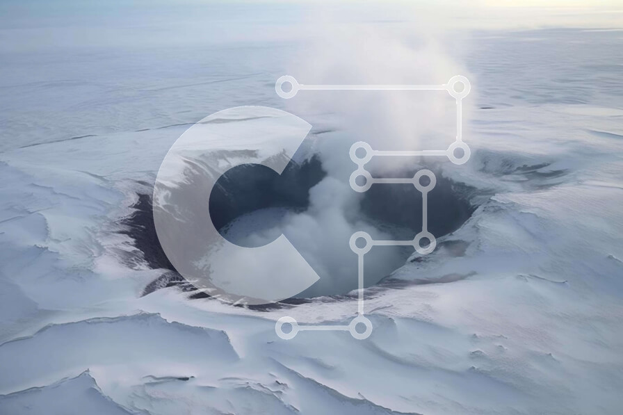 Intra Συλλεκτικό Ξύλινο Παζλ Plywood  4mm - Χιονισμένη γεωθερμική τρύπα με λευκό καπνό Σε Ξύλινο Κουτί - Διαστάσεις: 10x10 cm – 25 κομμάτια